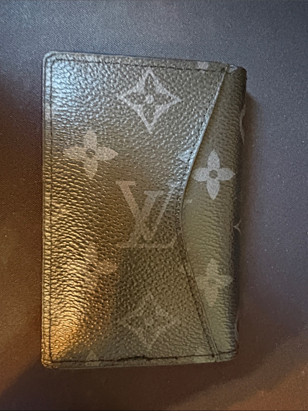 Louis Vuitton Monogram Card Holder in Dark Brown and Black